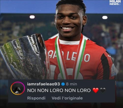 开嘲讽!米兰官方晒莱奥庆祝照,后者回复道:我们,而不是他们