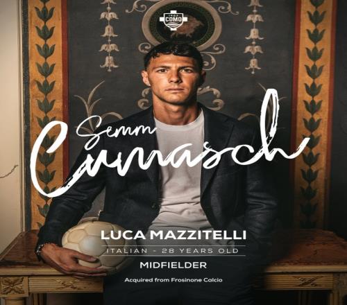 官方:科莫租借弗洛西诺内中场卢卡-马齐泰利,含买断条款