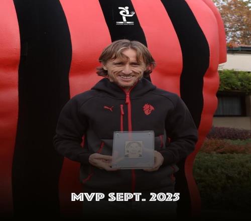 3场1球，莫德里奇当选意大利球员协会意甲9月最佳球员