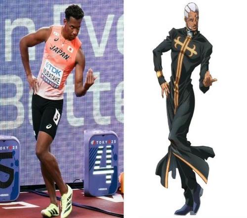 说日语的黑哥们儿，在世界级田径赛场上大摆JOJO立
