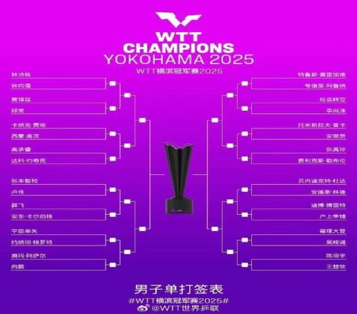 WTT横滨站签表：王楚钦首轮将战陈垣宇，林诗栋首轮对阵林昀儒