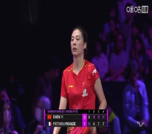 WTT横滨冠军赛：陈熠31战胜帕瓦德，晋级16强