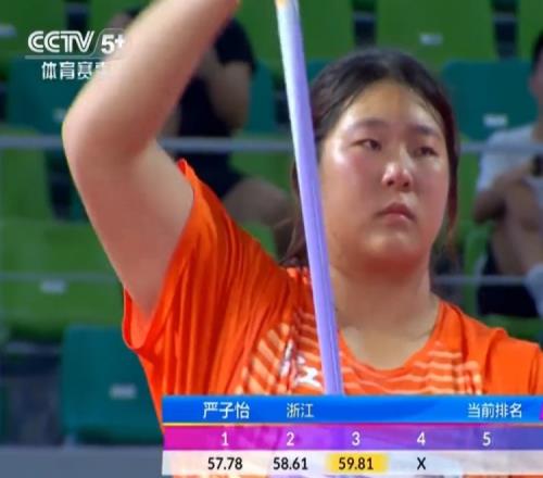 65米89！17岁严子怡刷新由自己保持的女子标枪世界青年纪录
