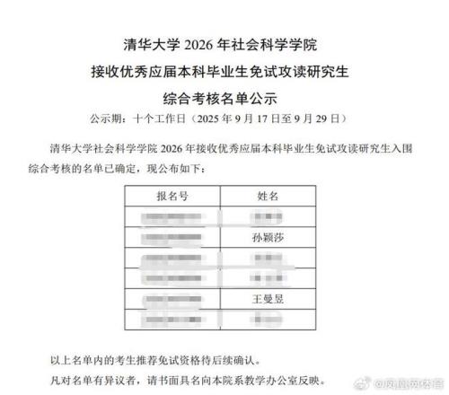 祝贺，孙颖莎和王曼昱将免试进入清华大学攻读研究生