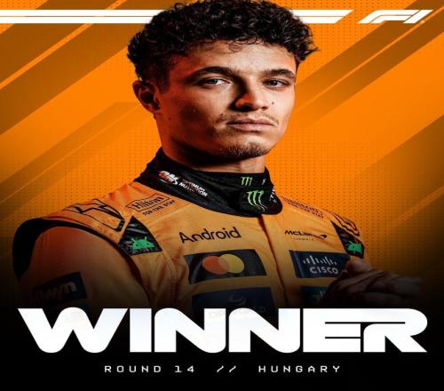 F1匈牙利站正赛：诺里斯夺冠，勒克莱尔第4，博托莱托第6