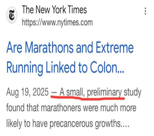 谨慎质疑“跑马拉松导致癌症”的说法
