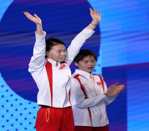 跳水世界杯女子单人10米台决赛，陈芋汐夺金&全红婵银牌