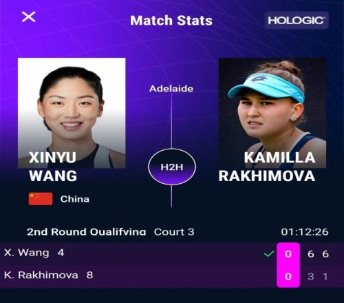 王欣瑜晋级WTA500阿德莱德正赛,首轮将战16岁外卡选手